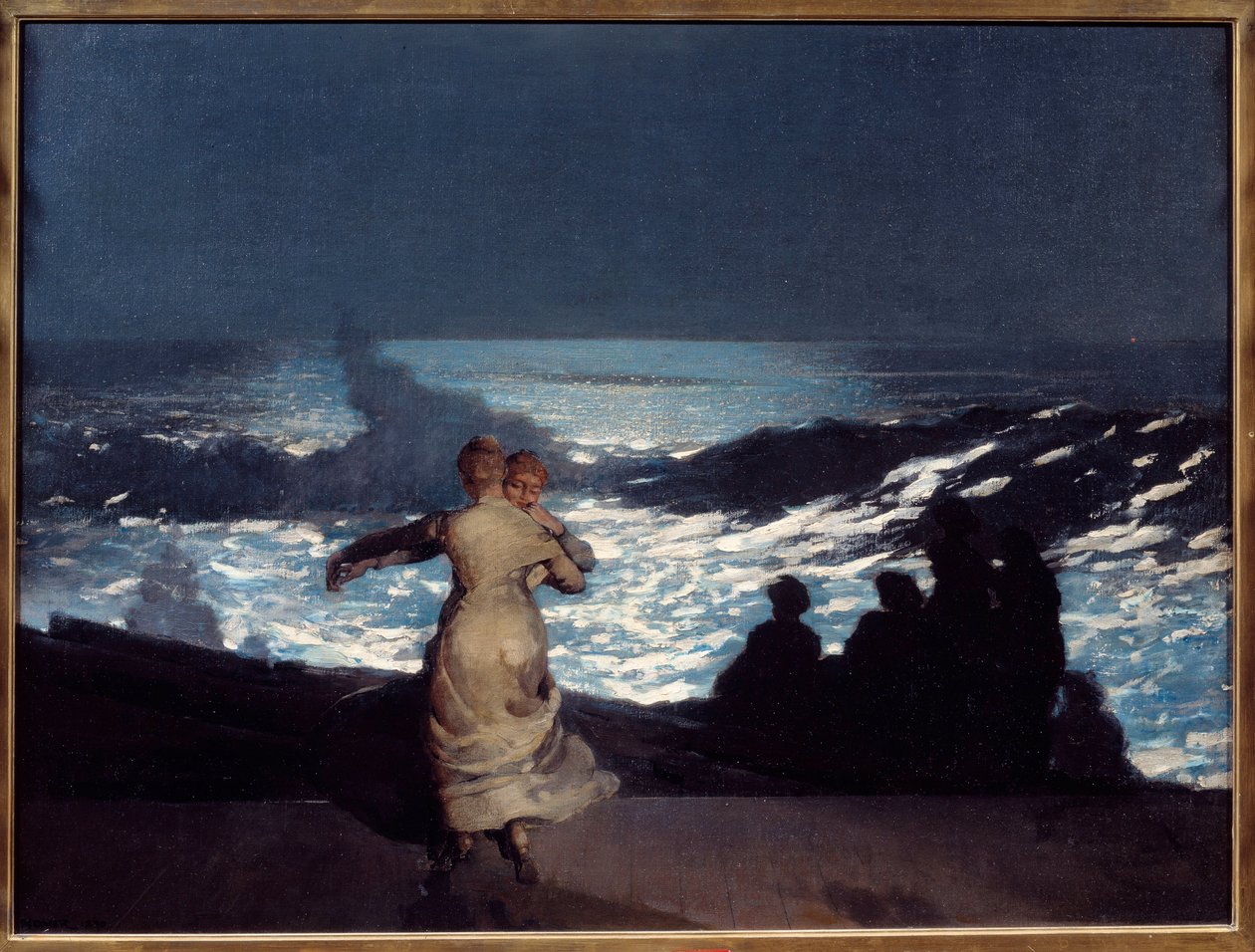 Letní noc. Ženy tančí v měsíčním světle. Obraz Winslowa Homera (1836-1910) Ec. Dopoledne od Winslow Homer