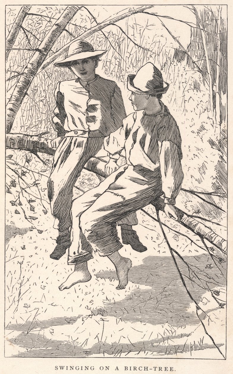 Houpání na bříze, z časopisu Our Young Folks, červen 1867 od Winslow Homer