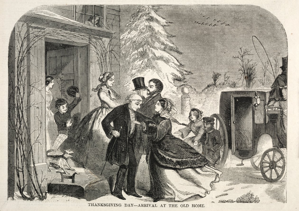 Den díkůvzdání - Příjezd do starého domova od Winslow Homer