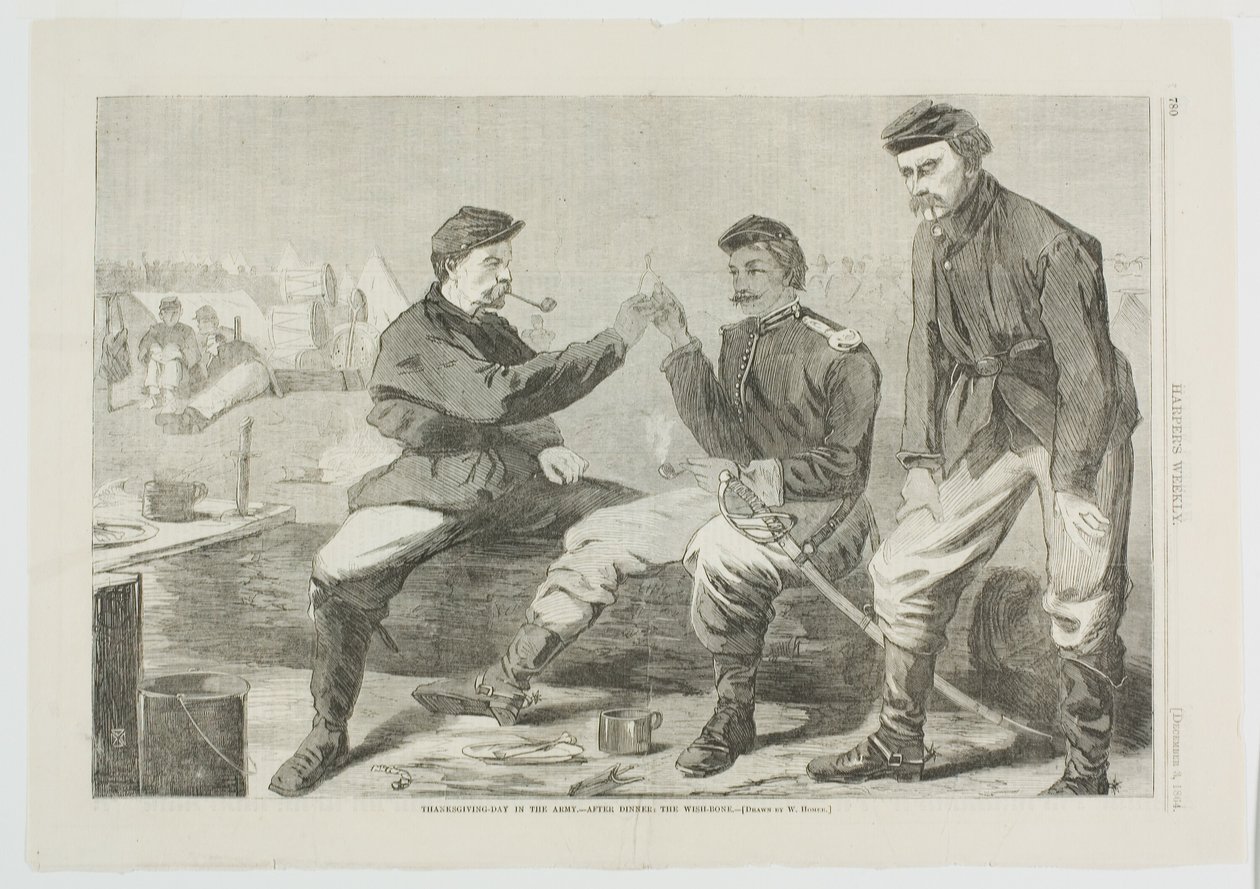 Den díkůvzdání v armádě - po večeři: Kosti přání od Winslow Homer