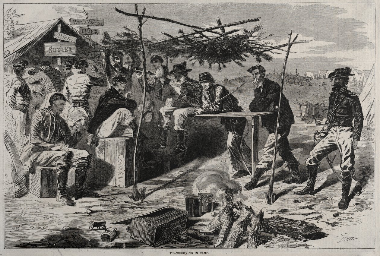 Den díkůvzdání v táboře od Winslow Homer