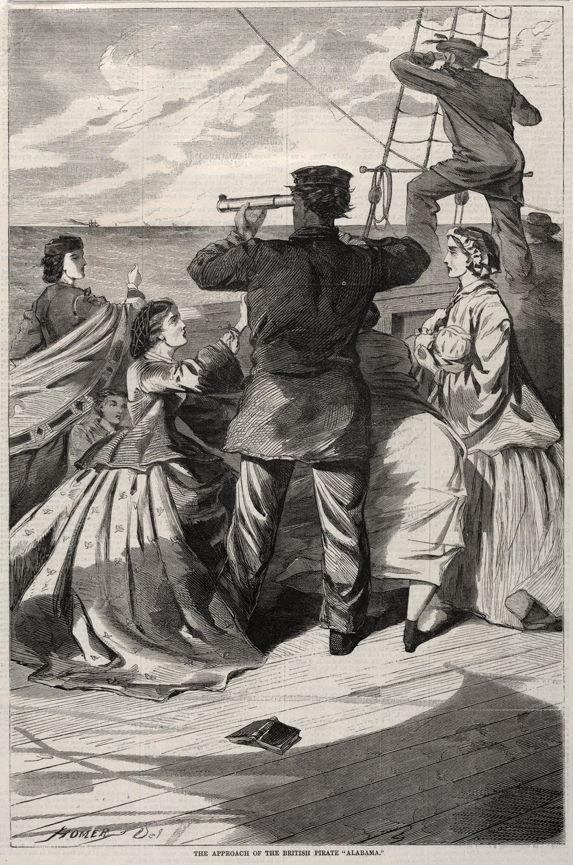 Příjezd britské pirátské lodi „Alabama“ od Winslow Homer
