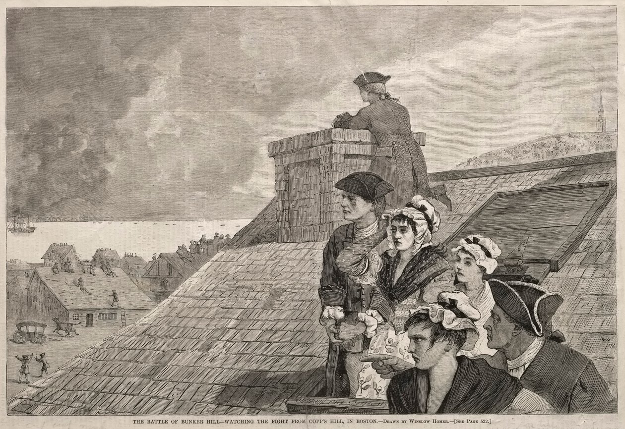 Bitva o Bunker Hill - Sledování boje z Copps Hill, v Bostonu, 1875. od Winslow Homer