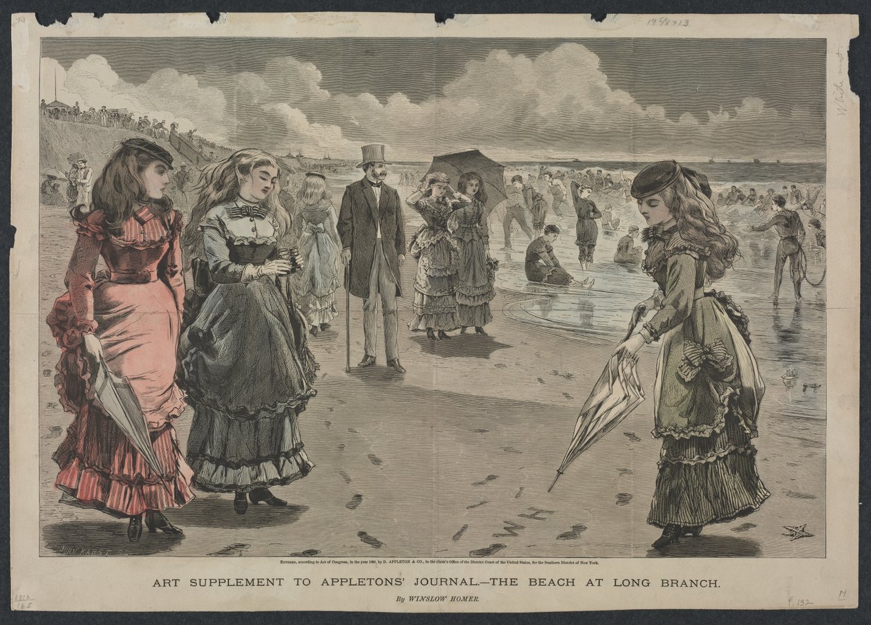 Pláž v Long Branch od Winslow Homer