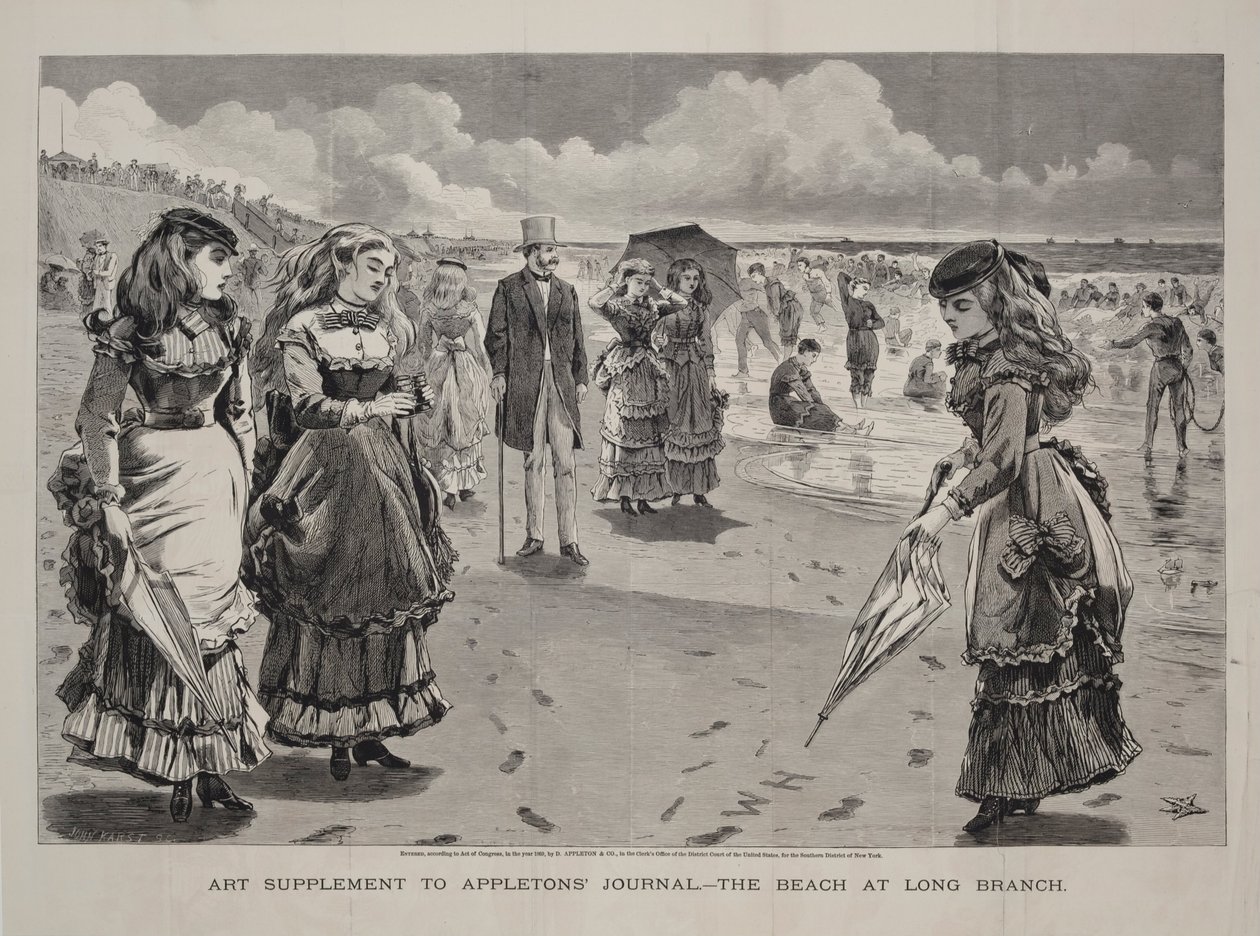 Pláž na dlouhé větvi, publikovaná jako doplněk umění k Appletonově žurnálu, 21. srpna 1869 od Winslow Homer