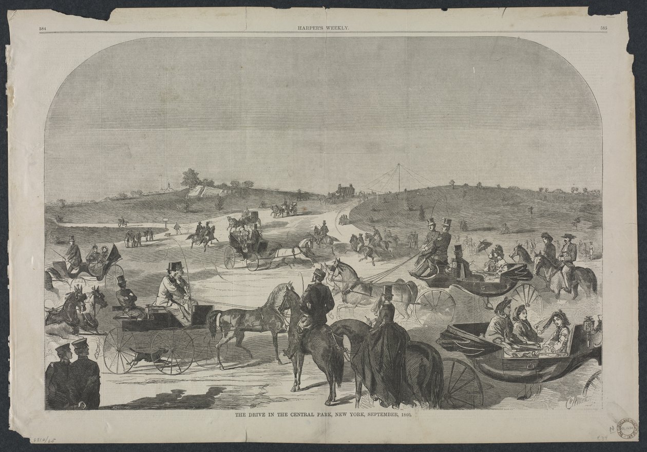 The Drive v Central Parku, New York, září 1860, 1860. od Winslow Homer