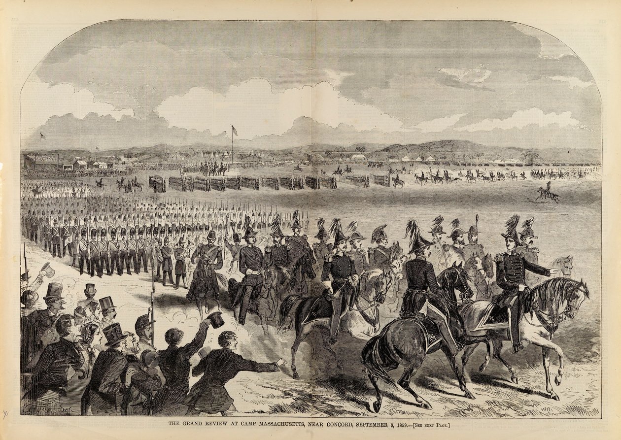 The Grand Review at Camp Massachusetts, Near Concord, 9. září 1859, z Harper
