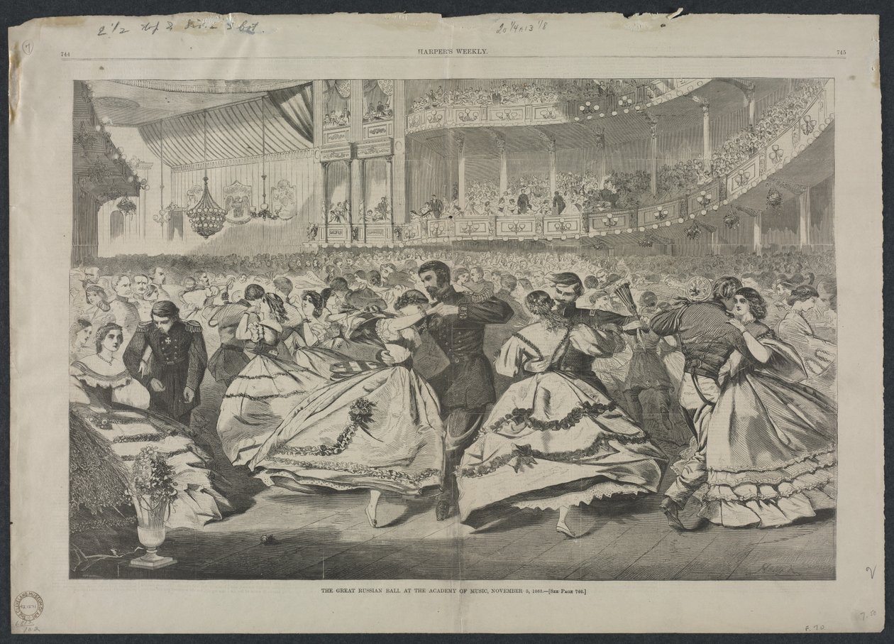 Velký ruský ples na Hudební akademii, 5. listopadu 1863 od Winslow Homer