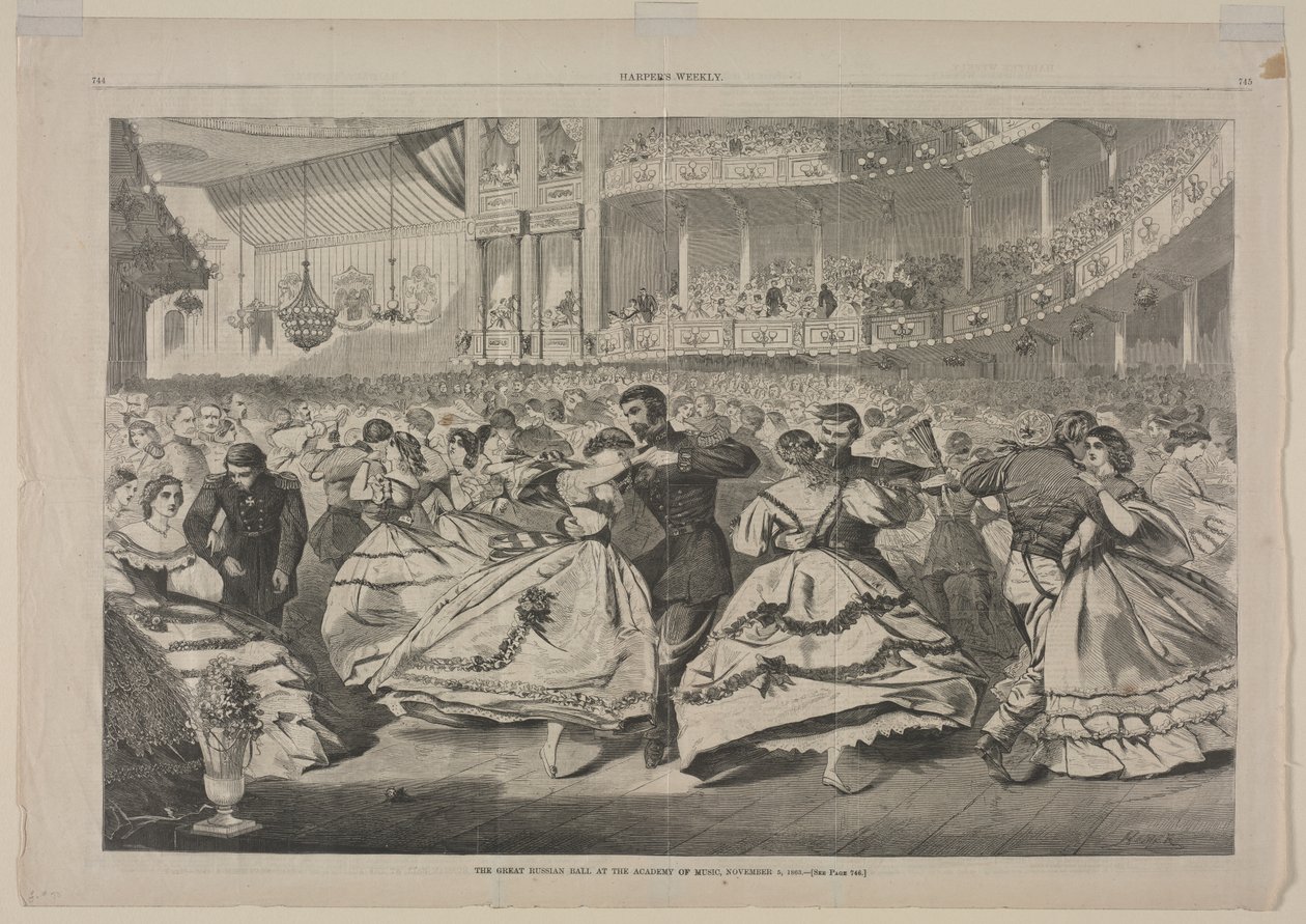 Velký ruský ples v Hudební akademii, 5. listopadu 1863 od Winslow Homer