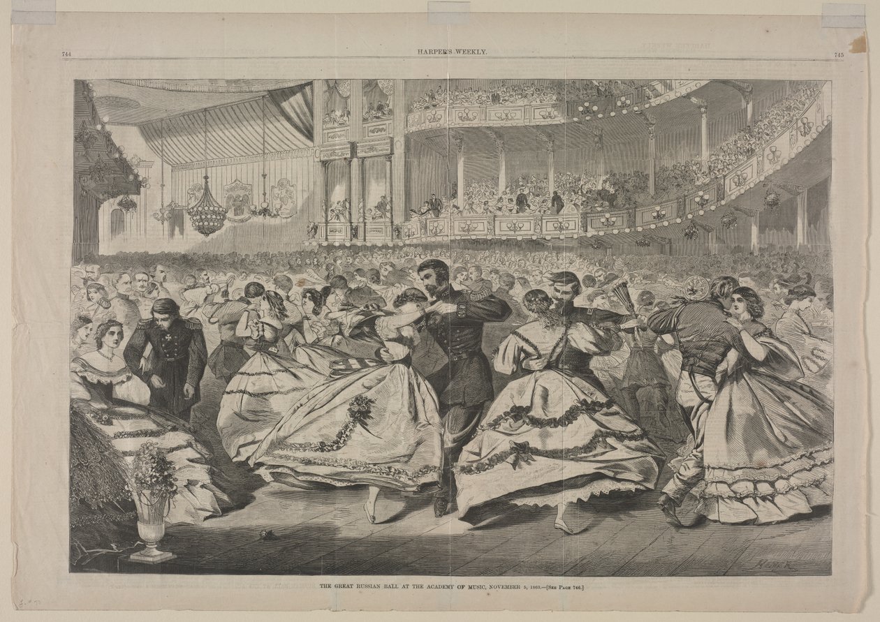 Velký ruský ples na Akademii hudby, 5. listopadu 1863, 1863. od Winslow Homer
