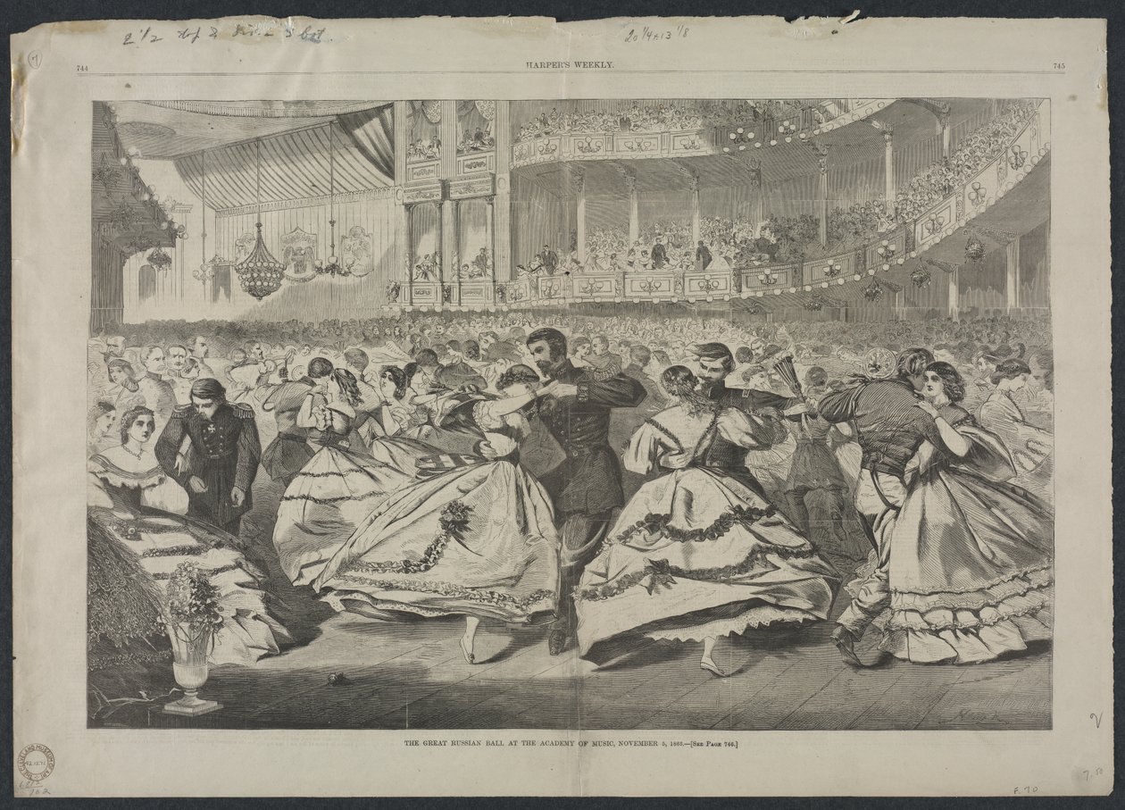 Velký ruský ples na Akademii hudby, 5. listopadu 1863, 1863. od Winslow Homer