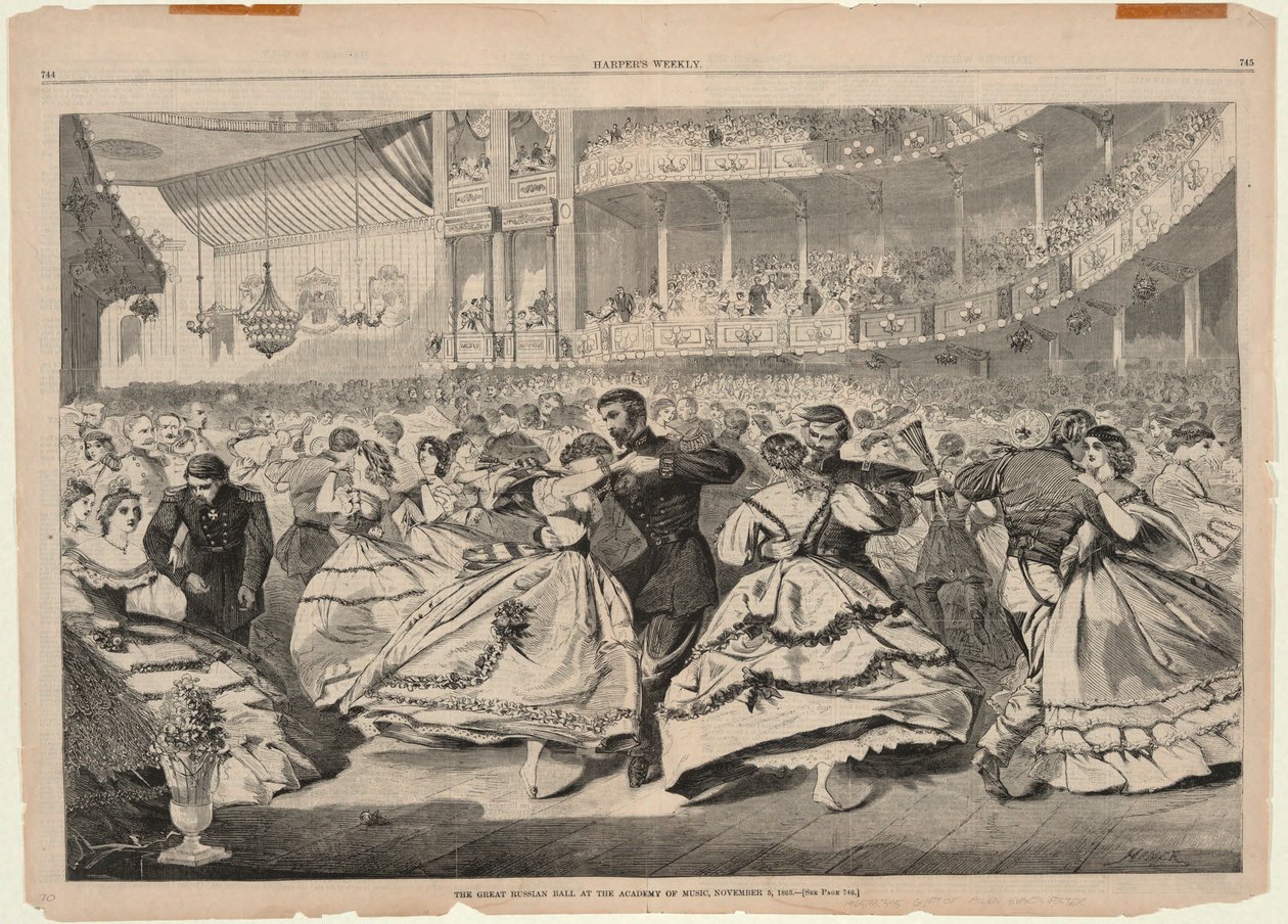 Velký ruský ples na Akademii hudby, 5. listopadu 1863, od Harpera od Winslow Homer