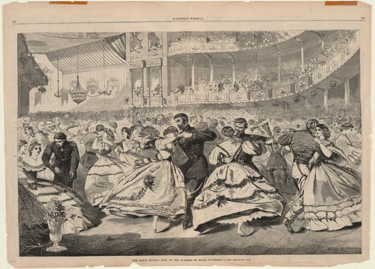 Velký ruský ples v Academy of Music, 5. listopadu 1863, z Harper