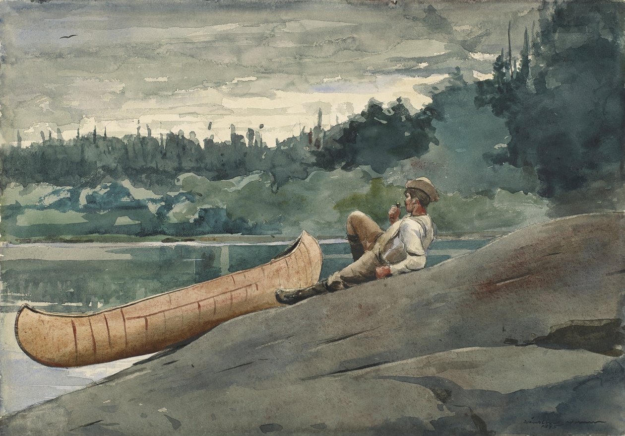 Průvodce, 1895 (akvarel a některé podkresby v grafitu na tkaném papíře) od Winslow Homer