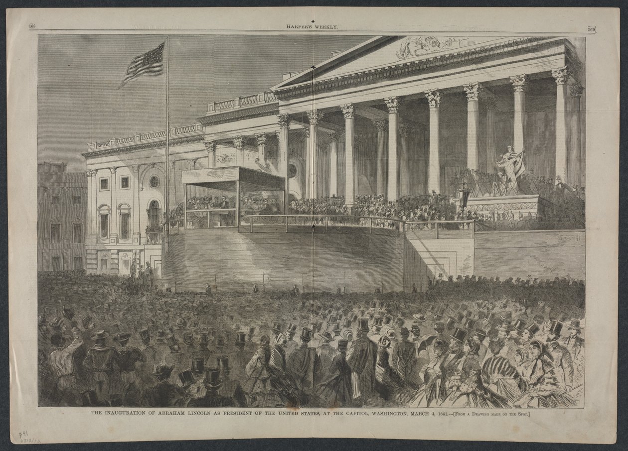 Inaugurace Abrahama Lincolna prezidentem Spojených států amerických v Kapitolu, Washington, 4. března 1861 od Winslow Homer