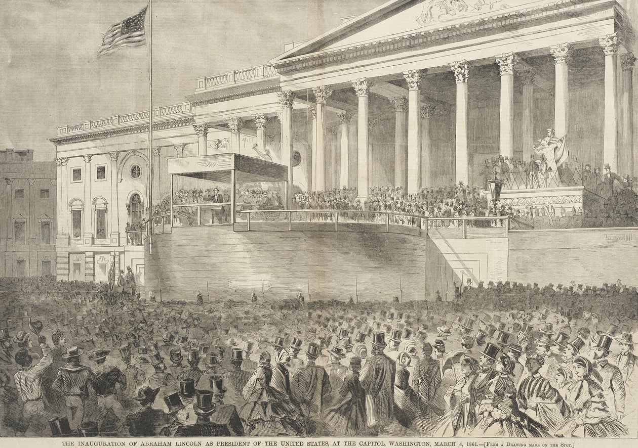 Inaugurace Abrahama Lincolna do úřadu prezidenta Spojených států v Kapitolu ve Washingtonu, 4. března 1861 od Winslow Homer