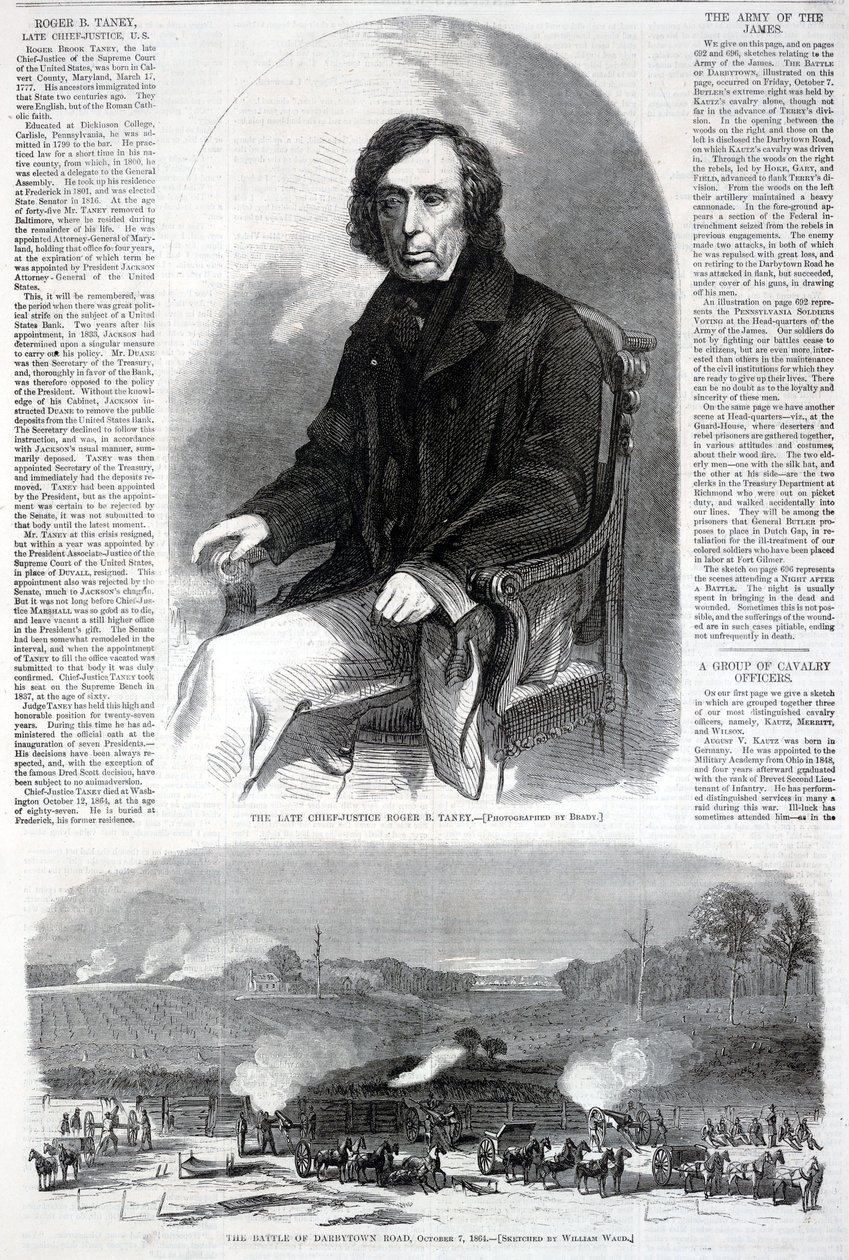 Zesnulý předseda Nejvyššího soudu Roger B. Taney, z Harper