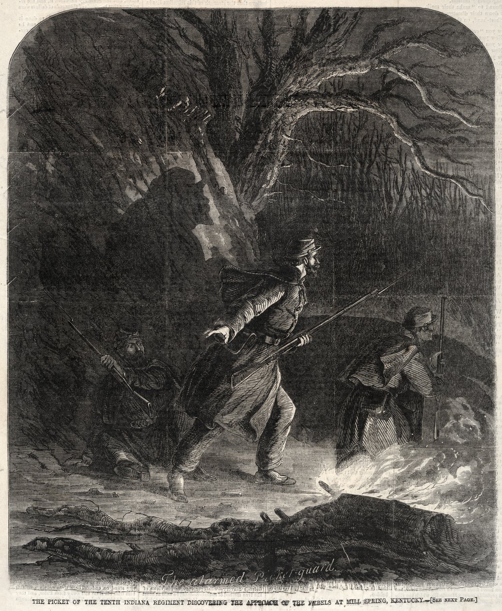 Hlídka desátého Indiana Regiment objevující přístup rebelů.... od Winslow Homer