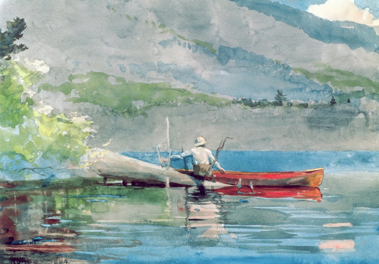 Červená kánoe, 1884 od Winslow Homer