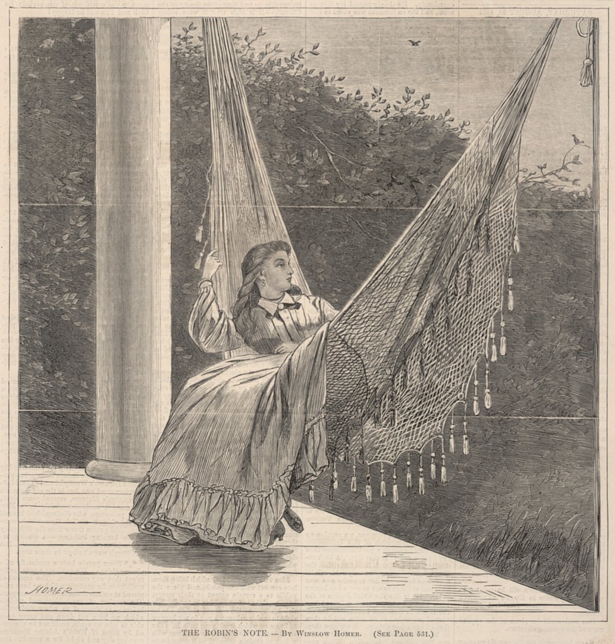 Robinova poznámka z časopisu Every Saturday, An Illustrated Journal of Choice Reading, 20. srpna 1870. od Winslow Homer