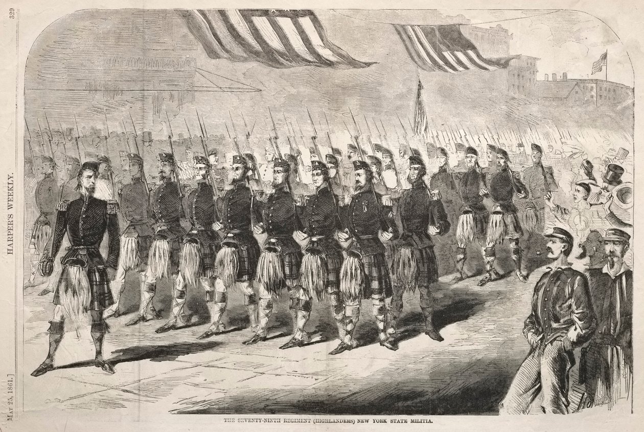 Sedmdesátý devátý regiment Highlanders New York State Milice, 1861. od Winslow Homer