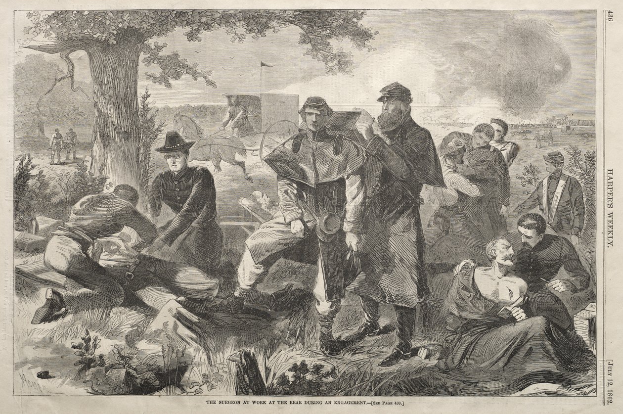 Chirurg při práci v týlu během střetnutí od Winslow Homer