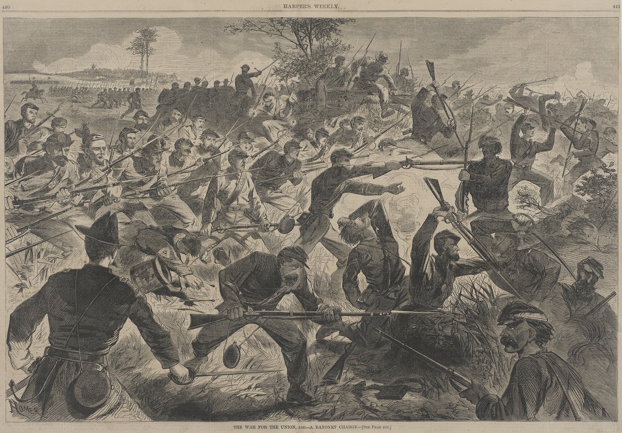 Válka za Unii - Útok bodáky od Winslow Homer