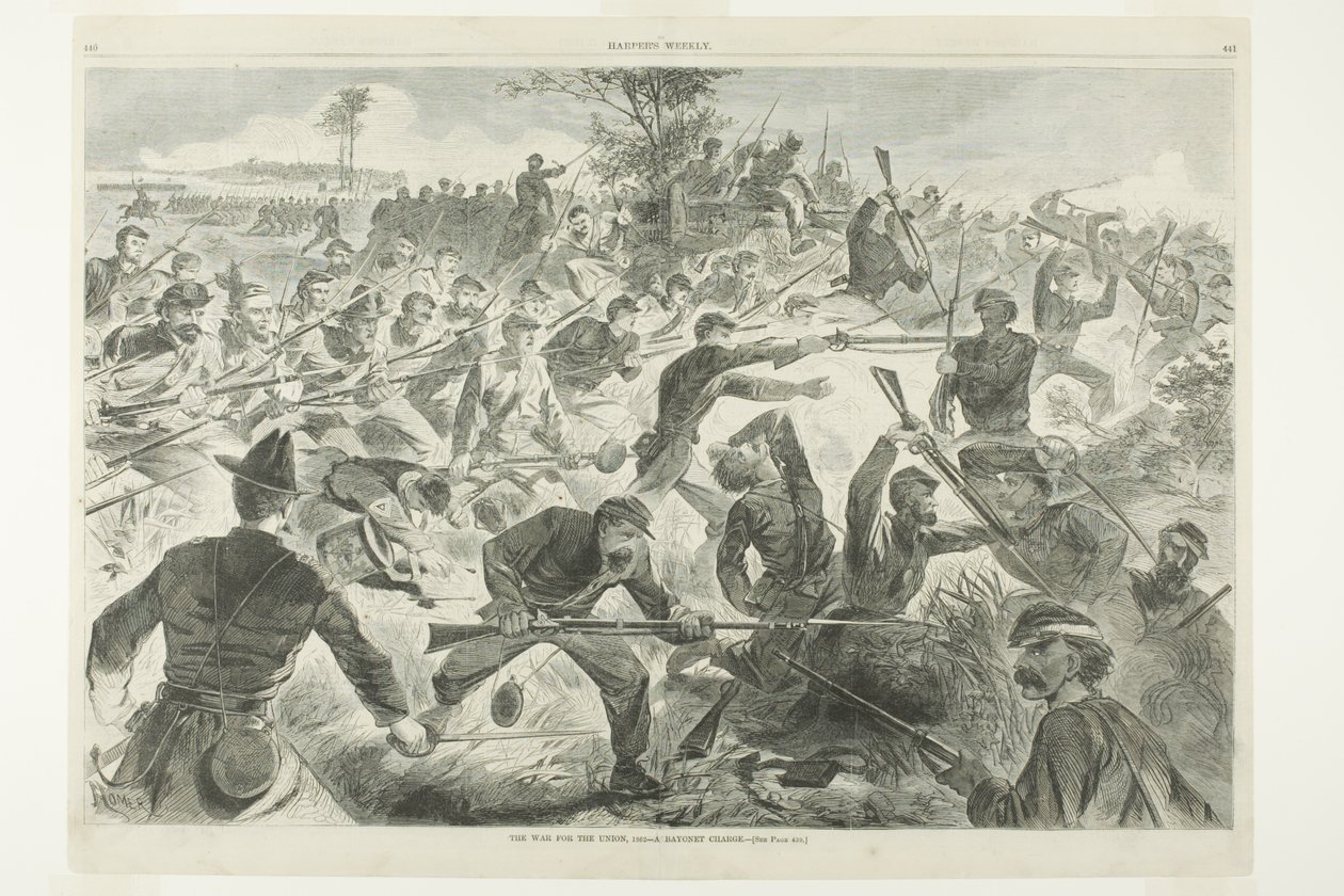 Válka za Unii, 1862 - útok bajonetem od Winslow Homer