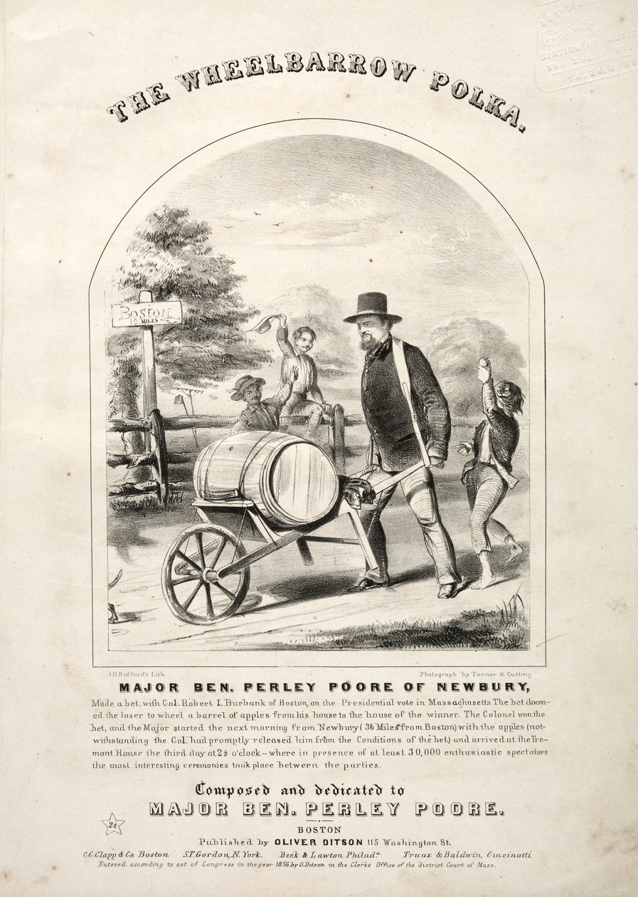 The Wheelbarrow Polka – obálka notového zápisu od Winslow Homer