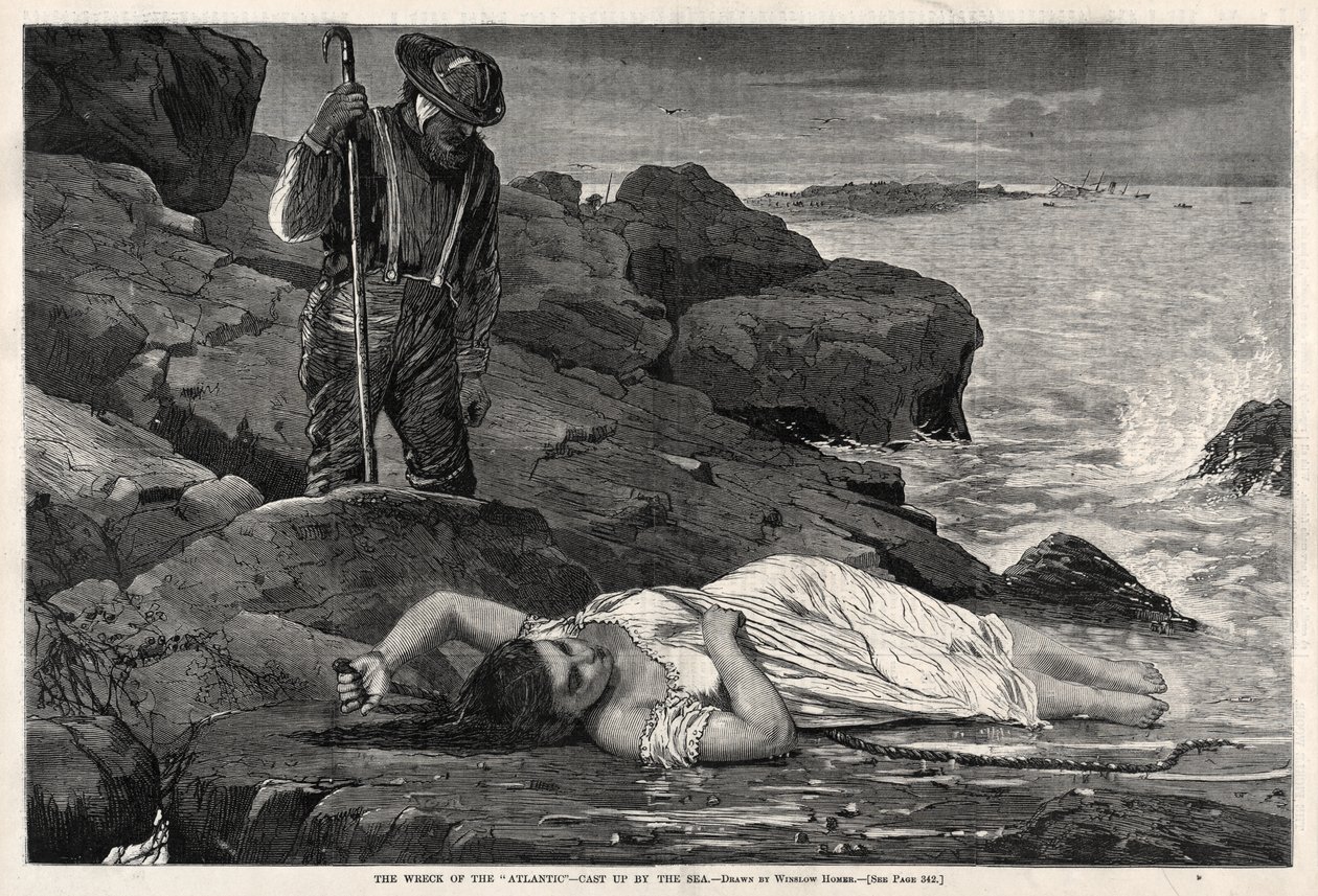 Vrak lodi „Atlantic“ – vyplavený mořem od Winslow Homer