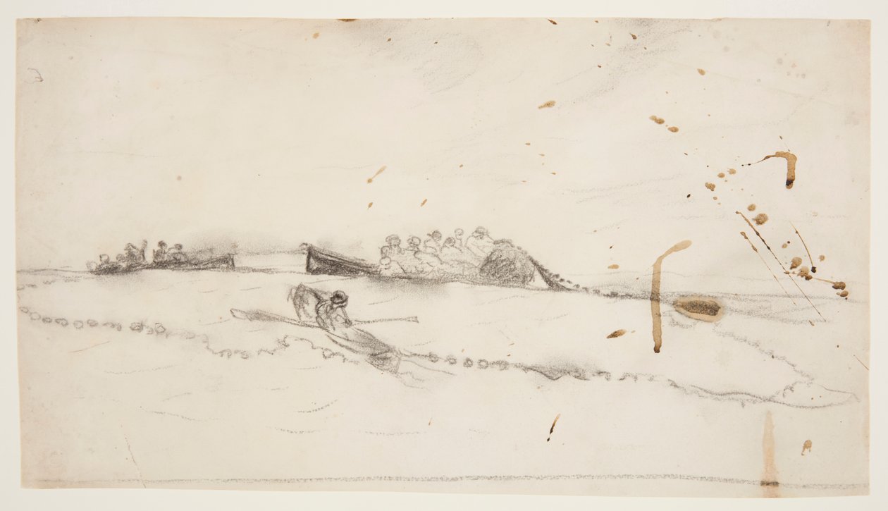 Tři lodě s rybáři nastavení sítě od Winslow Homer