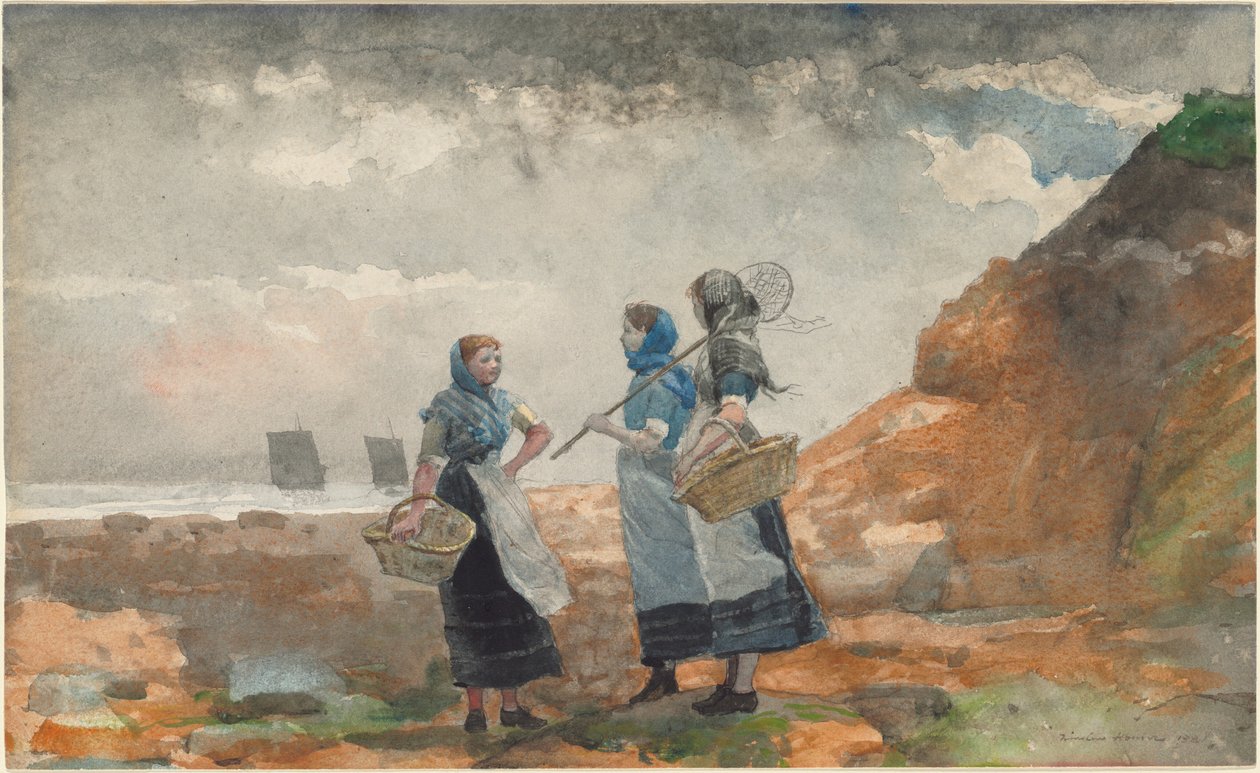 Tři rybářské dívky, Tynemouth od Winslow Homer