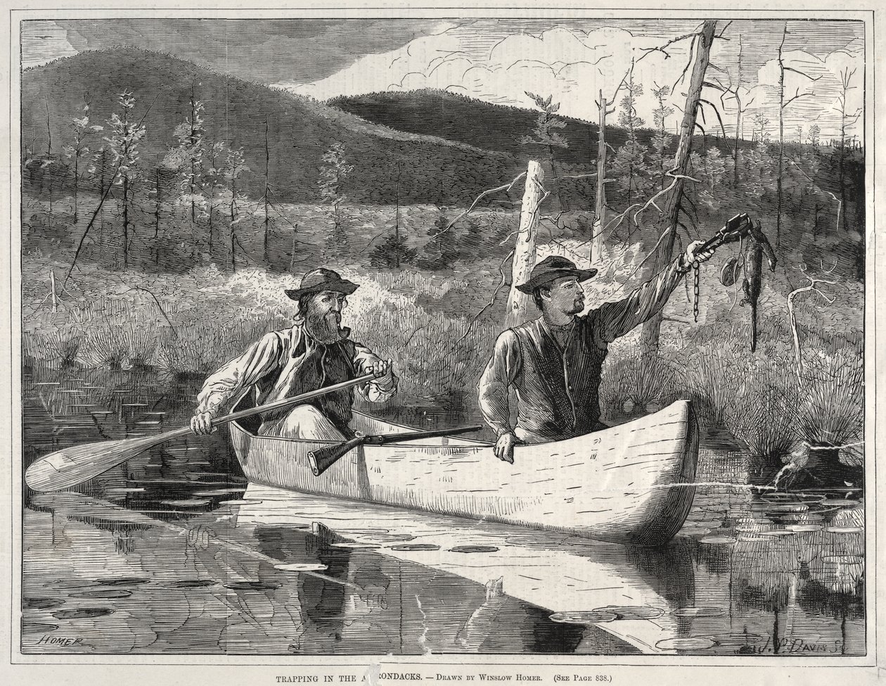 Lov do pastí v Adirondackách od Winslow Homer