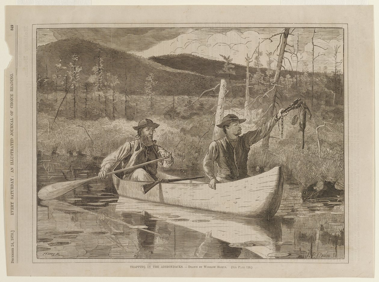 Chytání do pastí v Adirondacku od Winslow Homer