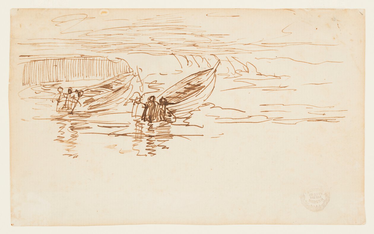 Vypuštění dvou Dories, Anglie od Winslow Homer