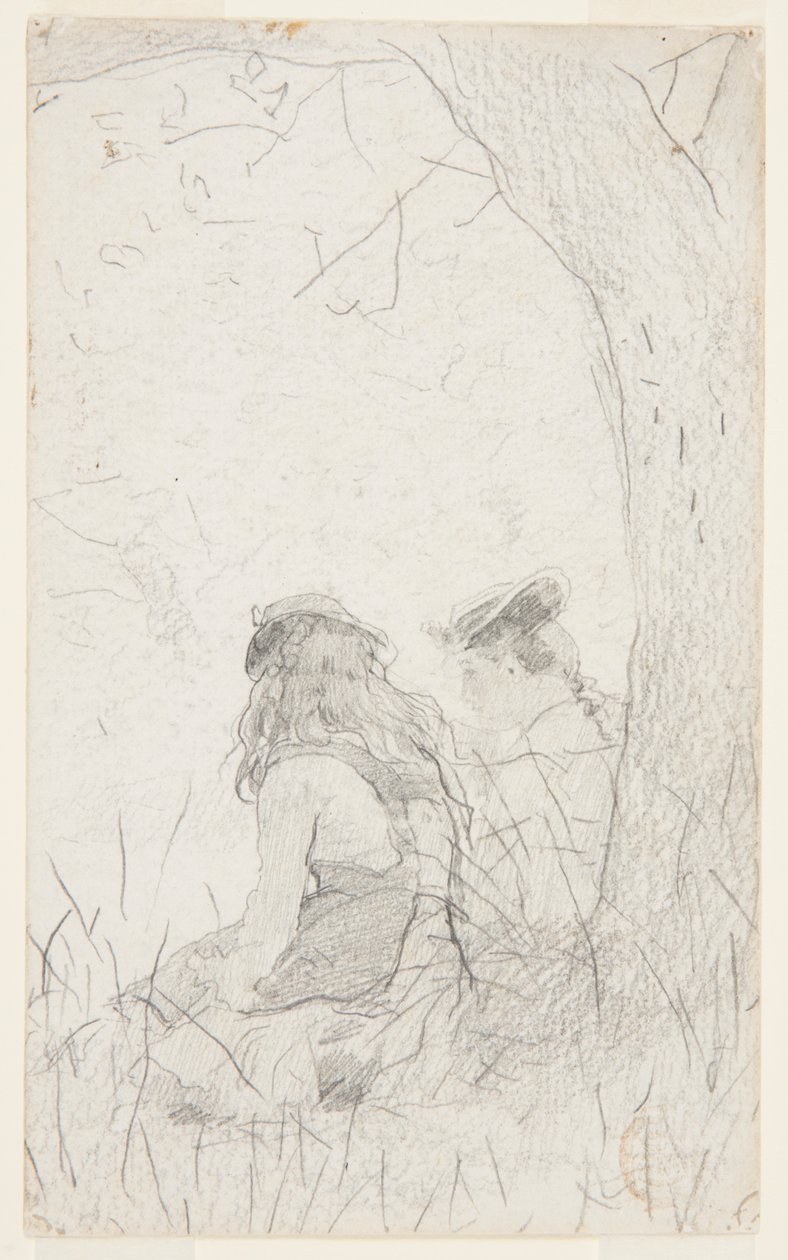Dvě dívky sedící na břehu od Winslow Homer