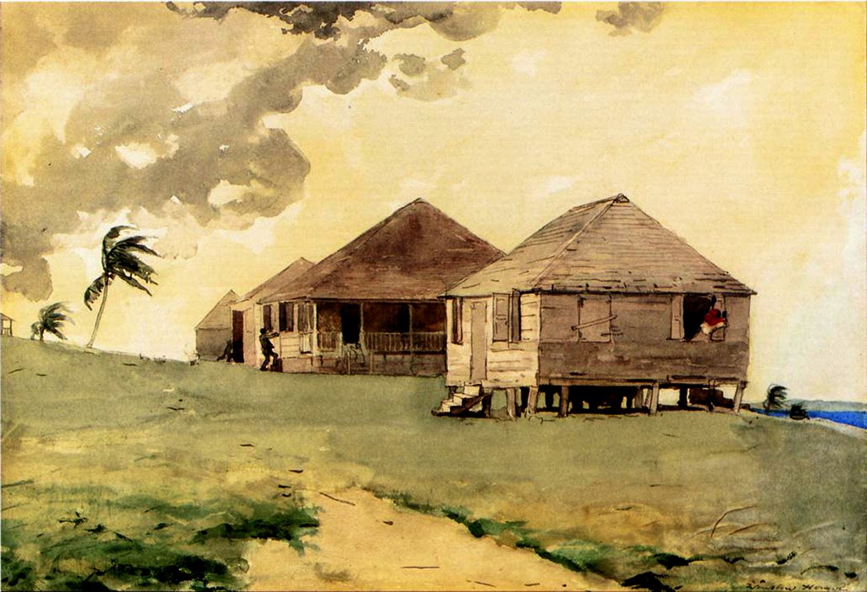 Nadcházející Tornado, Bahamy, 1885 (wc a tužka na papíře) od Winslow Homer