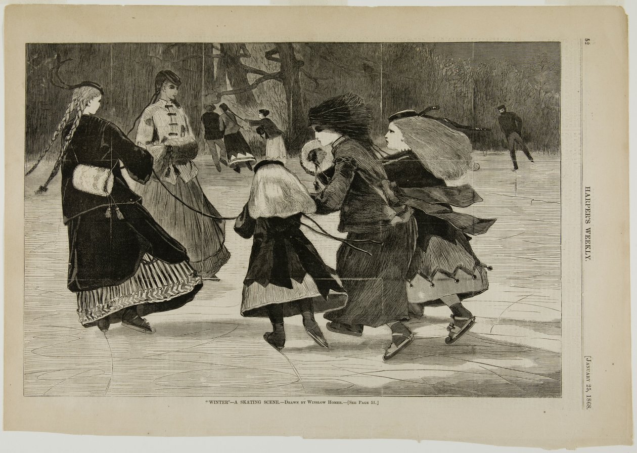 "Winter" - bruslařská scéna od Winslow Homer