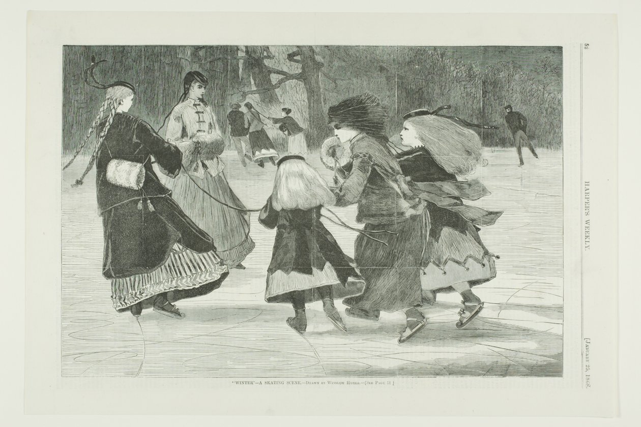 "Winter" - bruslařská scéna od Winslow Homer