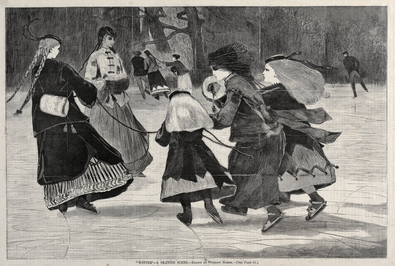Zima - bruslařská scéna, 1868. od Winslow Homer