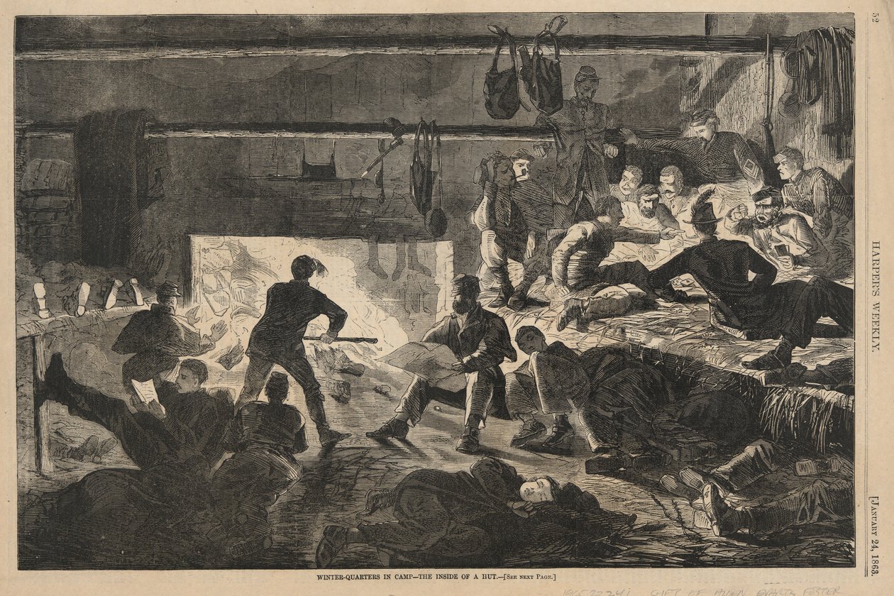 Zimní ubikace v táboře od Winslow Homer