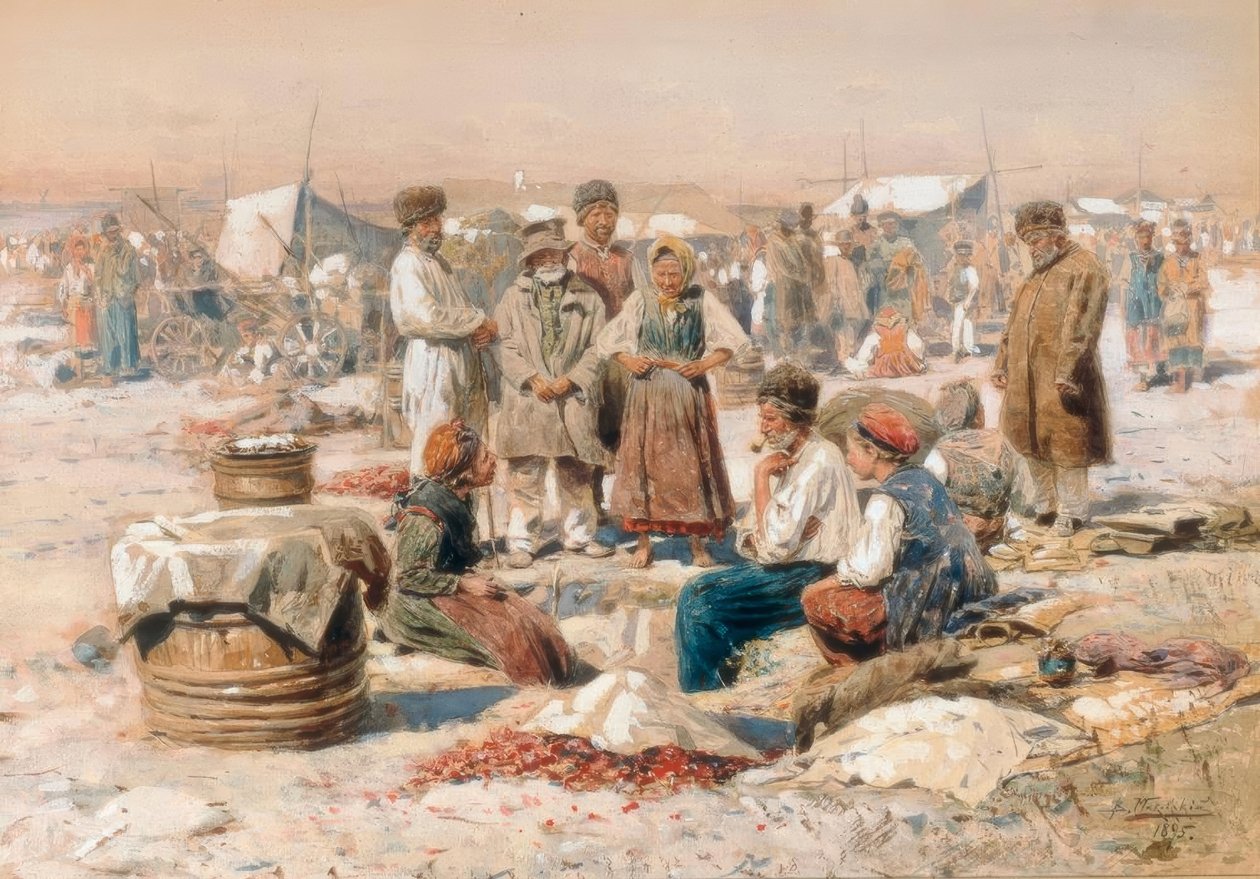Dorfmarkt od Wladimir Jegorowitsch Makowski