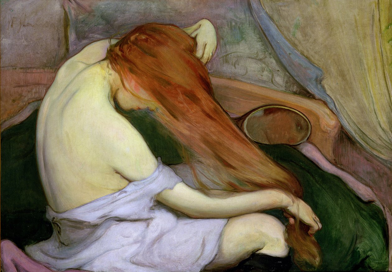 Žena si česala vlasy, 1897 od Wladislaw Slewinski