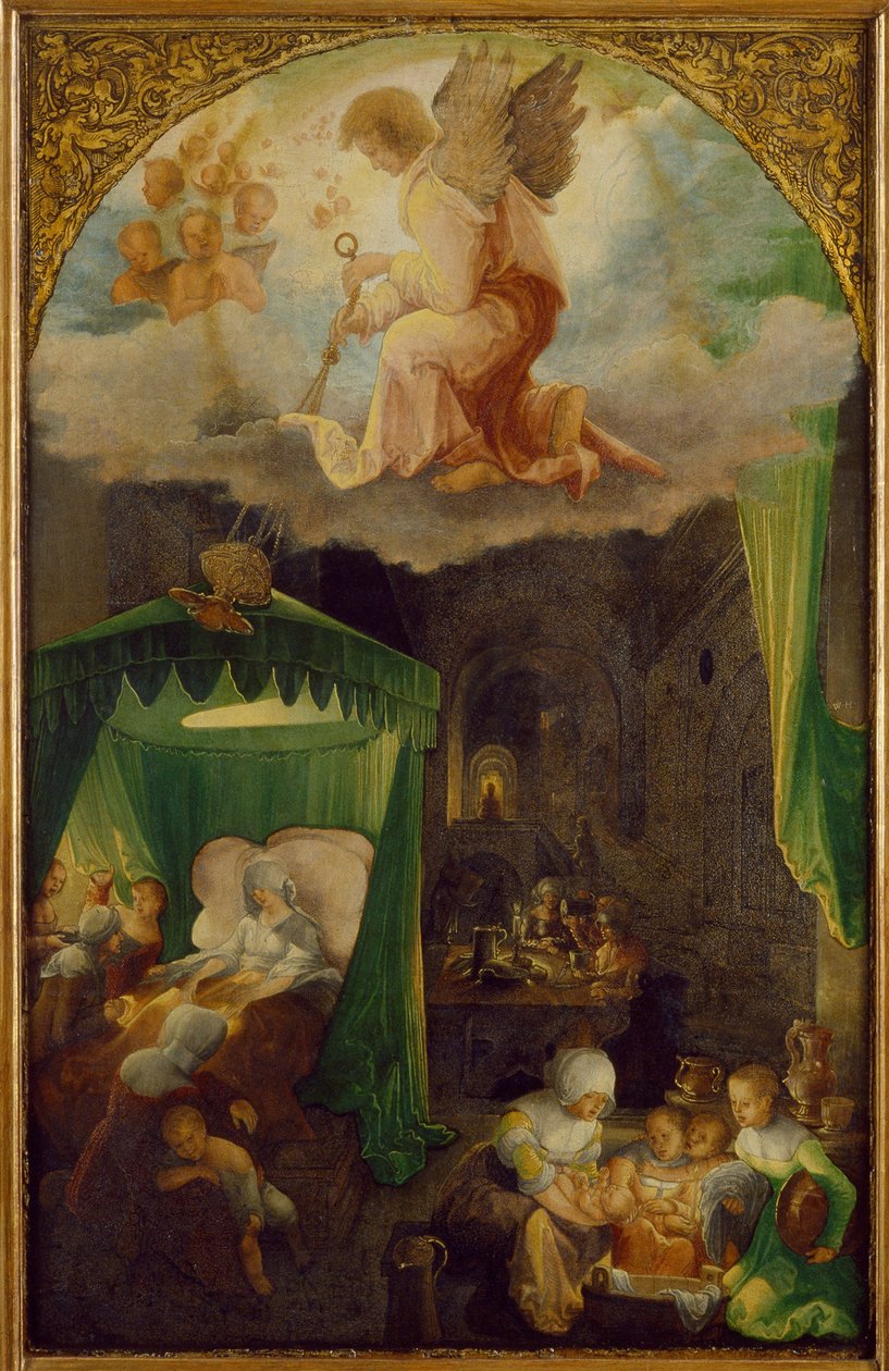 Narození Panny Marie, asi 1521 od Wolf Huber