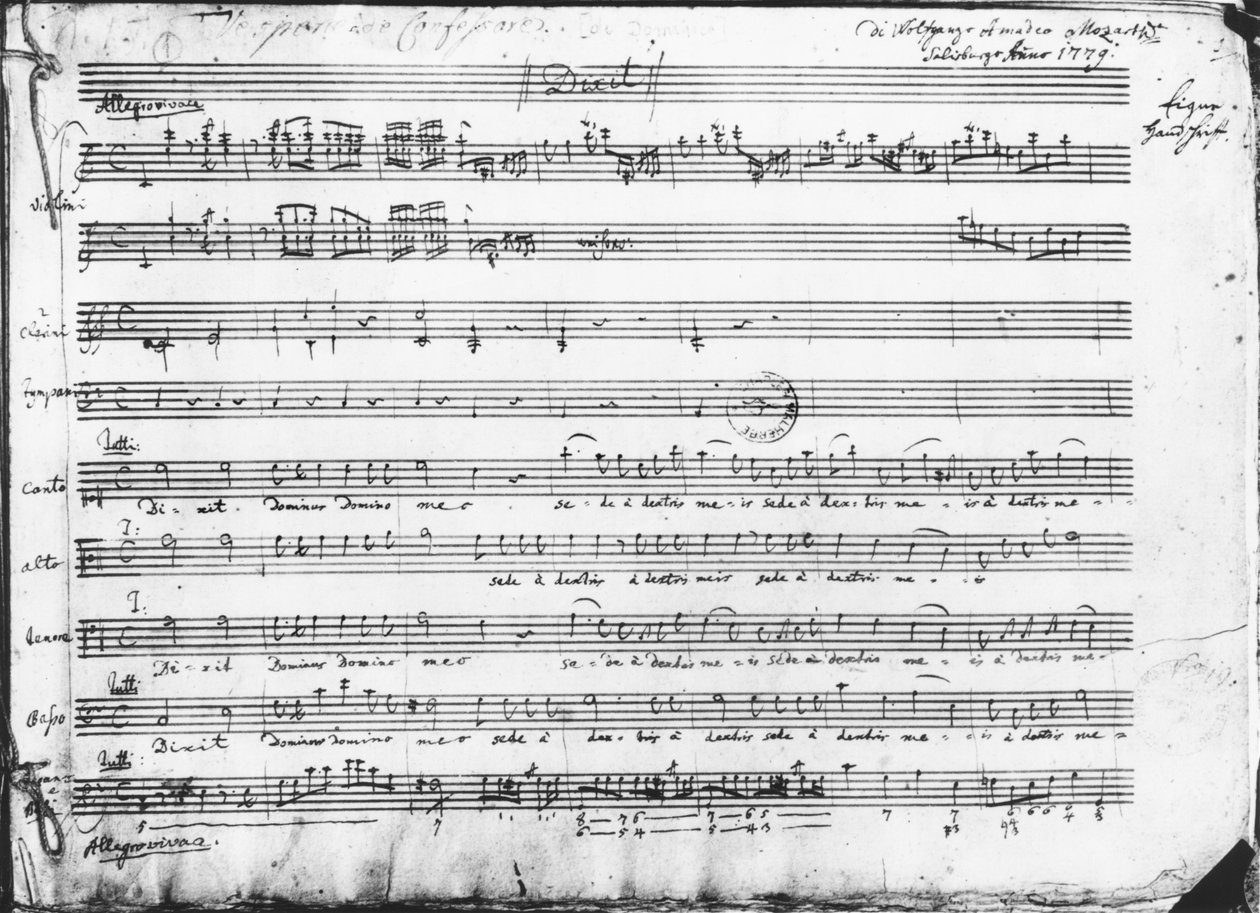 Nedělní nešpory, 1779 od Wolfgang Amadeus Mozart