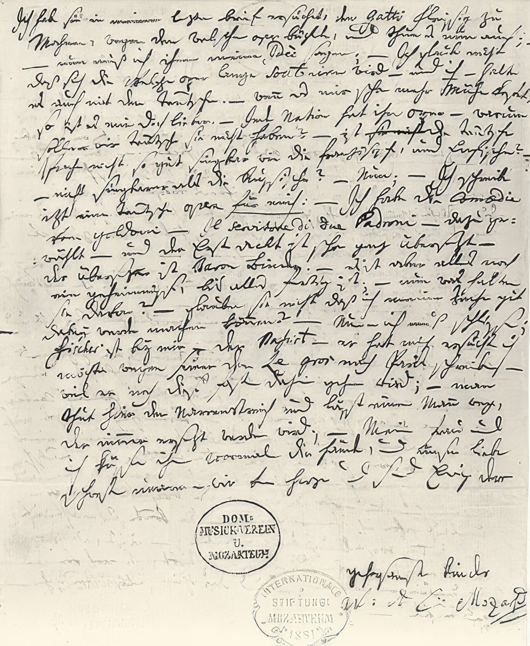 Ručně psaný dopis od Wolfganga Amadea Mozarta od Wolfgang Amadeus Mozart
