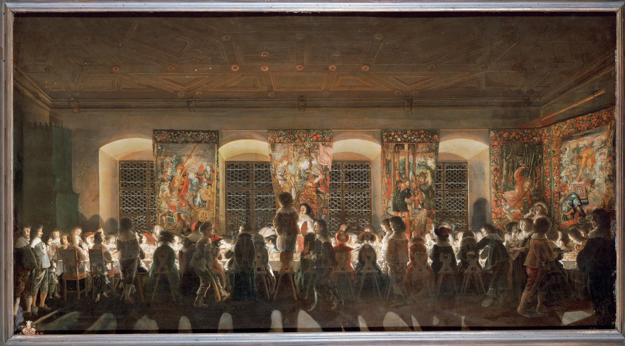 Noční hostina (olej na mědi) od Wolfgang Heimbach