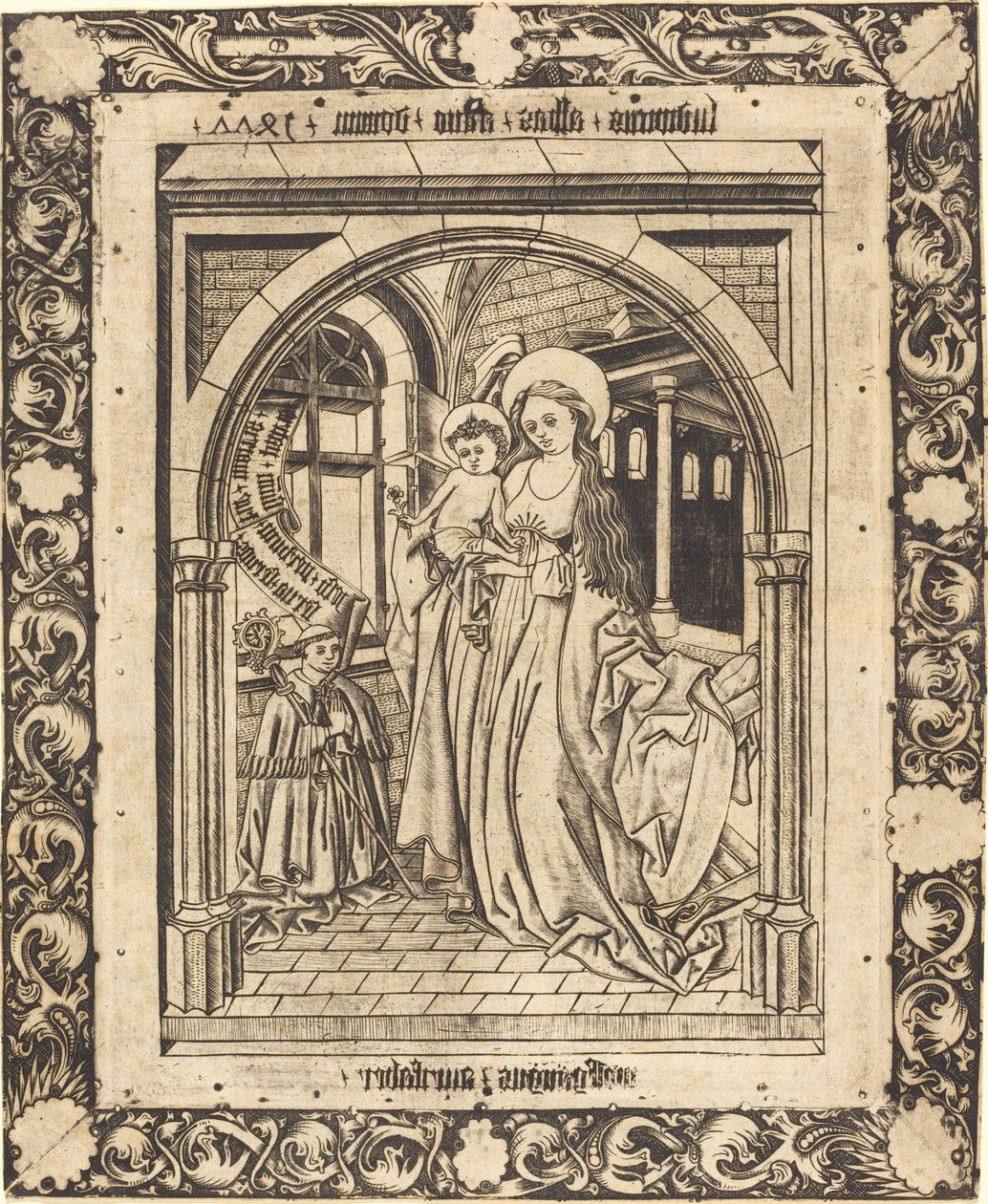 Madona s dítětem s opatem Ludwigem von Churchwaldenem od Wolfgang The Goldsmith after Master E.S.