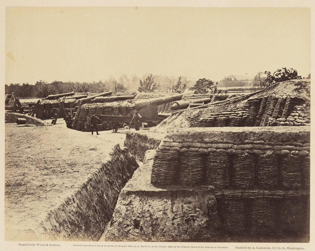 Baterie č. 1, poblíž Yorktownu? Ne. 2. května 1862 (tisk alba na tkaném papíře) od Wood and Gibson Wood and Gibson