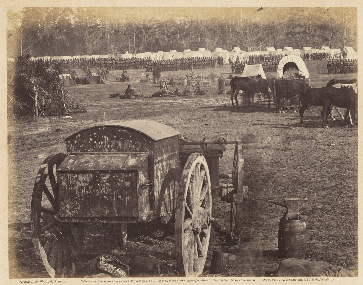 Camp and Cumberland Landing, on the Pamunkey., květen 1862 (tisk alba na tkaném papíře) od Wood and Gibson Wood and Gibson